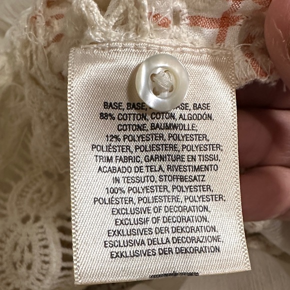 Size Small Anthropologie Boho Lace Peplum Top – Ivory/Cream box 4 - Picture 13 of 13